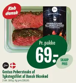 Min Købmand Gestus Pebersteaks af Tykstegsfilet af Dansk Oksekød tilbud