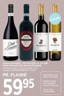 MENY Gran Appasso / Valpolicella Ca' dei Nani Ripasso / Balthazar tilbud