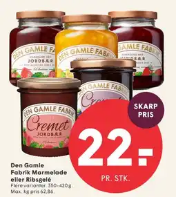 SPAR Den Gamle Fabrik Marmelade eller Ribsgele tilbud