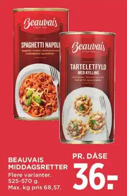 MENY Beauvais middagsretter tilbud