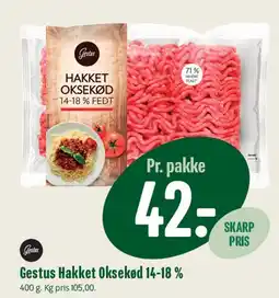 Min Købmand Gestus Hakket Oksekød 14-18 % tilbud
