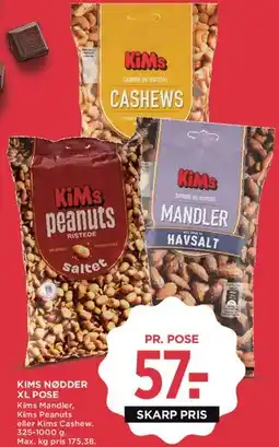 MENY Kims nødder XL pose tilbud