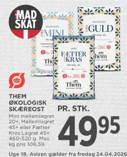 MENY Them økologisk skæreost tilbud