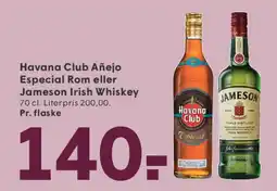 SPAR Havana Club Añejo Especial Rom eller Jameson Irish Whiskey tilbud