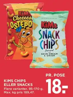 MENY Kims chips eller snacks tilbud