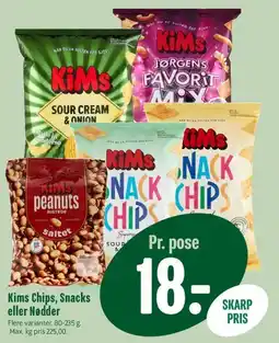 Min Købmand KiMs Chips, Snacks eller Nødder tilbud