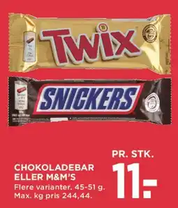 MENY Chokoladebar eller M&M's tilbud