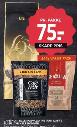 MENY Café Noir / Gevalia / L'OR kaffe tilbud