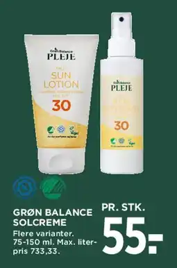 MENY Grøn Balance Solcreme (SPF 30) tilbud
