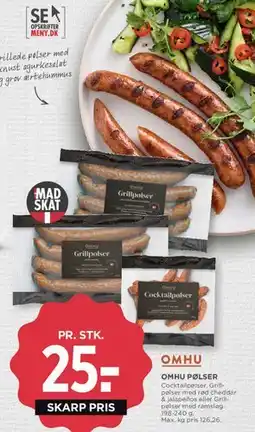MENY OMHU pølser tilbud