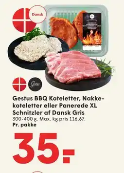 SPAR Gestus BBQ Koteletter, Nakke koteletter eller Panerede XL Schnitzler af Dansk Gris tilbud