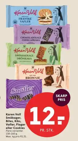 SPAR Karen Volf Småkager, Bites, Kiks, Vafler, Flager eller Cookies tilbud