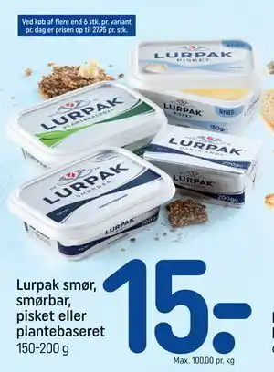 Lurpak smør, smørbar, pisket eller plantebaseret