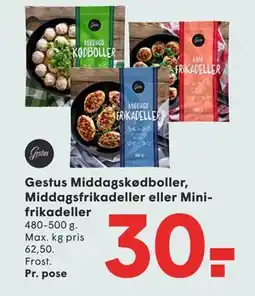 SPAR Gestus Middagskødboller, Middagsfrikadeller eller Minifrikadeller tilbud