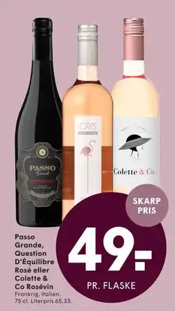 SPAR Passo Grande, Question D’Équilibre Rosé eller Colette & Co Rosévin tilbud