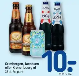 REMA 1000 Grimbergen, Jacobsen eller Kronenbourg øl tilbud