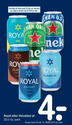 REMA 1000 Royal eller Heineken øl tilbud