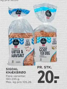 MENY SIGDAL KNÆKBRØD tilbud