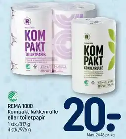 REMA 1000 REMA 1000 Kompakt køkkenrulle eller toiletpapir tilbud