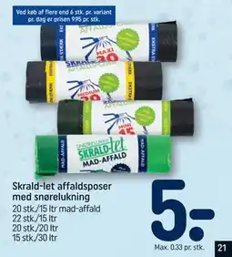 REMA 1000 Skrald-let affaldsposer med snørelukning tilbud