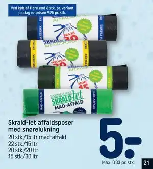 REMA 1000 Skrald-let affaldsposer med snørelukning tilbud