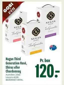 Min Købmand Nugan Third Generation Rosé, Shiraz eller Chardonnay tilbud