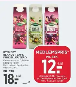 MENY RYNKEBY BLANDET SAFT, DRIK ELLER ZERO tilbud