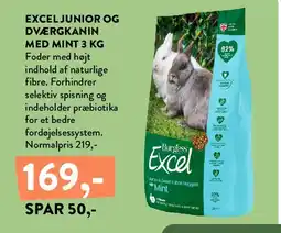 Plantorama EXCEL JUNIOR OG DVÆRGKANIN MED MINT 3 KG tilbud