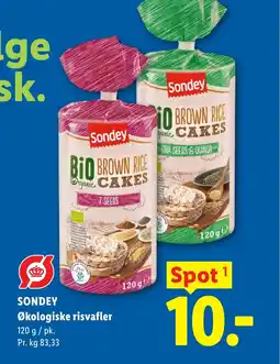 Lidl SONDEY Økologiske risvafler tilbud
