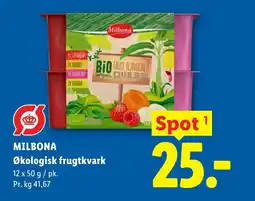 Lidl MILBONA Økologisk frugtkvark tilbud
