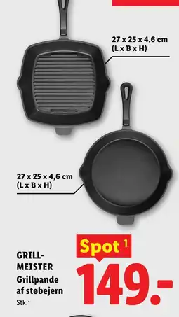 Lidl GRILLMEISTER Grillpande af støbejern tilbud