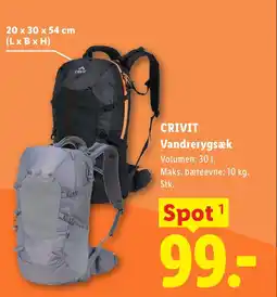 Lidl CRIVIT Vandrerygsæk tilbud