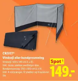 Lidl CRIVIT Vindsejl eller bundpresenning tilbud