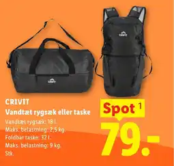 Lidl CRIVIT Vandtæt rygsæk eller taske tilbud