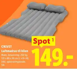 Lidl CRIVIT Luftmadras til bilen tilbud
