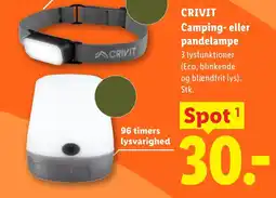 Lidl CRIVIT Camping- eller pandelampe tilbud