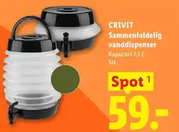 Lidl CRIVIT Sammenfoldelig vanddispenser tilbud