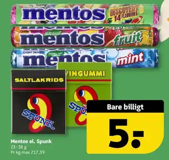 Løvbjerg Mentos el. Spunk tilbud