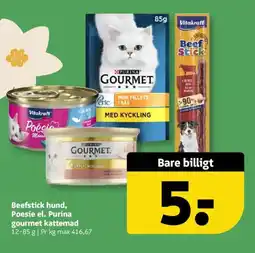 Løvbjerg Beefstick hund, Poesie el. Purina gourmet kattemad tilbud