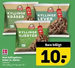 Løvbjerg Rose kyllingelever, kråser el. hjerter tilbud