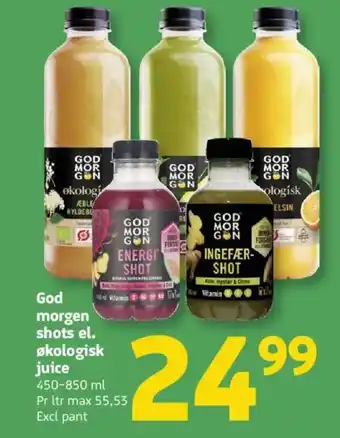 Løvbjerg God Morgen shots el. økologisk juice tilbud
