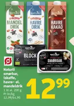 Løvbjerg Naturli smørbar, iskaffe, havre- el. mandeldrik tilbud