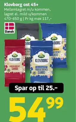Løvbjerg Klovborg ost 45+ tilbud