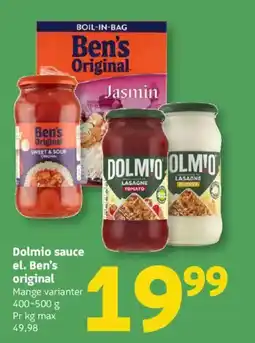 Løvbjerg Dolmio sauce el. Ben's original tilbud