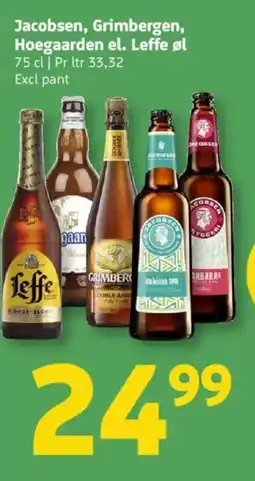 Løvbjerg Jacobsen, Grimbergen, Hoegaarden el. Leffe øl tilbud