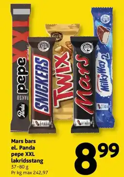 Løvbjerg Mars bars el. Panda pepe XXL lakridsstang tilbud