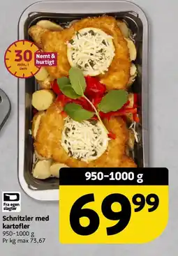 Løvbjerg Schnitzler med kartofler tilbud