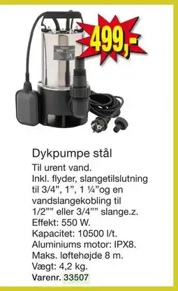 Harald Nyborg Dykpumpe stål tilbud