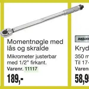 Harald Nyborg Momentnøgle med lås og skralde tilbud