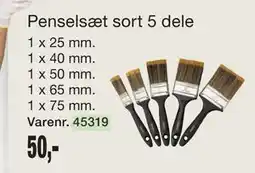 Harald Nyborg Penselsæt sort 5 dele tilbud